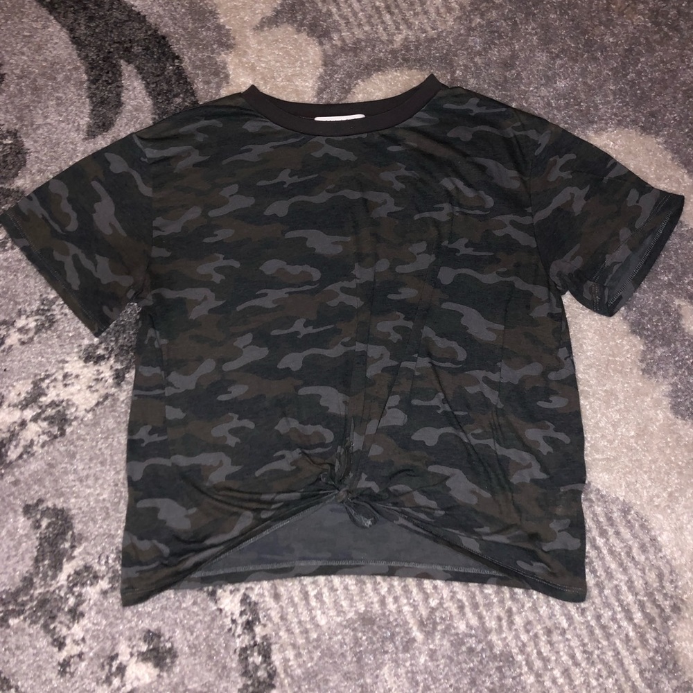 Green Camo Crop Top
